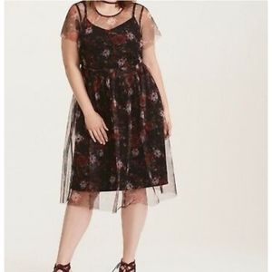 Midi skater floral dress